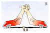 Cartoon: Bahnstreik (small) by Kostas Koufogiorgos tagged karikatur,koufogiorgos,evg,bahn,streik,armdrücken,zug,machtkampf