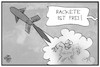 Cartoon: Carola Rackete (small) by Kostas Koufogiorgos tagged karikatur,koufogiorgos,illustration,cartoon,carola,rackete,rakete,salvini,italien,seawatch,seenotrettung,asylpolitik