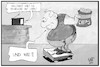 Cartoon: Computer-Chips (small) by Kostas Koufogiorgos tagged karikatur,koufogiorgos,illustration,cartoon,computer,chips,übergewicht,adipositas,waage,essen,ernaehrung,intel,amd,technik,sicherheitslücke