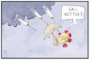 Cartoon: Der nächste Corona-Impfstoff (small) by Kostas Koufogiorgos tagged karikatur,koufogiorgos,illustration,cartoon,impfstoff,corona,pharmazie,medizin,sauwetter,pandemie,sputnik,moderna,biontech