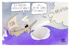 Cartoon: Die EZB erhöht den Leitzins (small) by Kostas Koufogiorgos tagged karikatur,koufogiorgos,leitzins,inflation,lagarde,ezb,wirtschaft,wind,sturm,boot,segeln