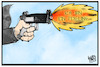 Cartoon: Feige Anschläge (small) by Kostas Koufogiorgos tagged karikatur,koufogiorgos,illustration,cartoon,anschlag,amok,terrorismus,pistole,waffe,feigheit