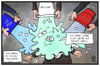 Cartoon: Frankreich (small) by Kostas Koufogiorgos tagged karikatur,koufogiorgos,illustration,cartoon,le,pen,fn,wirtschaft,popularität,hollande,frankreich,präsident,politik,regierung,krise,ice,bucket,challenge,spiel