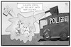 Cartoon: G20-Protest (small) by Kostas Koufogiorgos tagged karikatur,koufogiorgos,illustration,cartoon,polizei,wasserwerfer,demonstrant,campen,räumung,cornern,duschen,schlafen