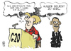 Cartoon: G20 (small) by Kostas Koufogiorgos tagged 20,gipfel,mexiko,merkel,obama,popularität,macht,frau,politik,karikatur,kostas,koufogiorgos