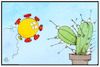 Cartoon: Imfen gegen Corona (small) by Kostas Koufogiorgos tagged karikatur,koufogiorgos,illustration,cartoon,impden,spritze,impfstoff,kaktus,corona,virus,pandemie,ballon,impftempo
