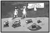 Cartoon: Müll auf dem Mars (small) by Kostas Koufogiorgos tagged karikatur,koufogiorgos,illustration,cartoon,exomars,esa,schiaparelli,mars,marsmännchen,raumfahrt,müll,erde,erdling,mission,landeroboter