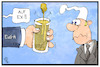 Cartoon: Nitratbelastung im Grundwasser (small) by Kostas Koufogiorgos tagged karikatur,koufogiorgos,illustration,cartoon,nitrat,belastung,eugh,urteil,verurteilung,michel,trinken,landwirtschaft,gülle,dünger,grundwasser,umwelt,gesundheit
