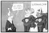 Cartoon: Superwahljahr (small) by Kostas Koufogiorgos tagged karikatur,koufogiorgos,illustration,cartoon,superwahljahr,supermann,michel,merkel,schulz,verkleidung,karneval,landtagswahl,saarland