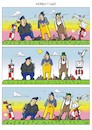 Cartoon: Herbsttage (small) by JotKa tagged jahreszeiten,herbst,stürme,wind,meer,nordsee,natur,klima,leuchtturm,möwe,männer,deich
