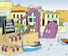 Cartoon: Oktopus (small) by JotKa tagged oktopus tintenfisch restaurant grill essen trinken meer sonne urlaub natur rache mutter kind gastwirt freizeit ferien mittelmeer