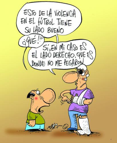 Cartoon: VIOLENCIA EN EL FUTBOL (medium) by Mario Almaraz tagged accidentado