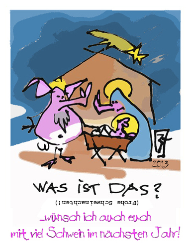 Cartoon: F. S. (medium) by zenundsenf tagged walter,andi,zenundsenf,zensenf,zenf,cartoon,schweine,pigs,xmas,froh,schweinachten,weihnachten