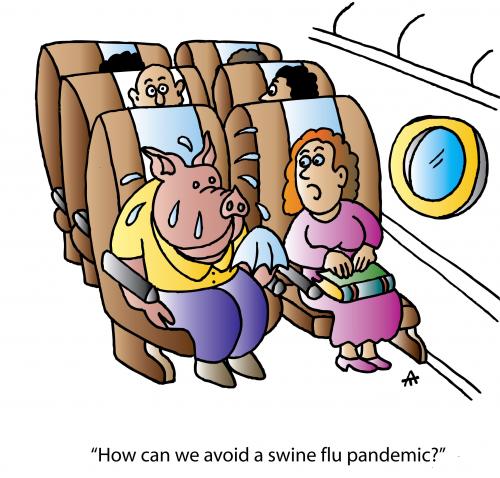 Cartoon: Pandemic (medium) by Alexei Talimonov tagged swine,flu,virus,pandemic