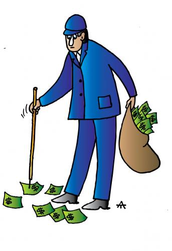 Cartoon: Road Sweeper (medium) by Alexei Talimonov tagged raod,sweeper,bank,money,financial,crisis