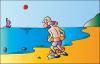 Cartoon: On Beach (small) by Alexei Talimonov tagged beach,sea,ocean,swimming