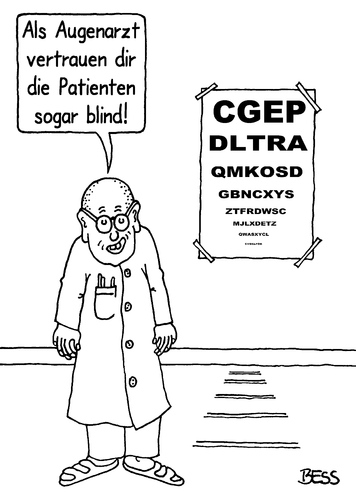 Cartoon: blindes Vertrauen (medium) by besscartoon tagged arzt,doktor,augenarzt,blind,patienten,vertrauen,bess,besscartoon