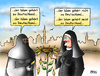 Cartoon: Schwarz-Seher (small) by besscartoon tagged religion,islam,burka,nonne,migration,integration,christentum,deutschland,bess,besscartoon