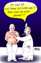 Cartoon: Spötter in Weiß (small) by besscartoon tagged arzt,patient,krank,gesund,alt,alter,krankenkasse,aok,geburtstag,gesundheit,bess,besscartoon