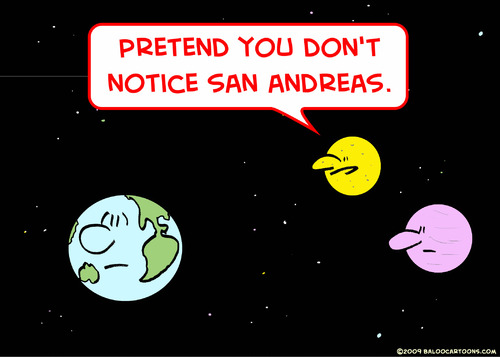 Cartoon: earth moon notice san andreas (medium) by rmay tagged earth,moon,notice,san,andreas