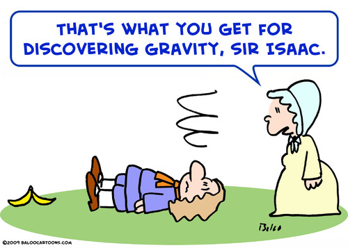 Isaac Newton Inventions And Discoveries. Cartoon: isaac newton gravity