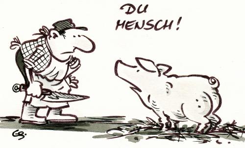 Cartoon: ... (medium) by GB tagged pig,essenschwein,meat,butcher,schlachter,metzger,people,menschen,tiere,animals,tier,mensch,metzger,schlachter,essen,schwein,fleisch,schlachten,schimpfwort,beleidigung,ferkel,sau,vegetarier,vegan,tofu,fleischer,schweinefleisch,affront,bosheit,schnitzel,fastfood,soja,schweinepest,landwirtschaft,tierhaltung,nahrungsmittel,moral,schweinestall,schweinesteak,schweinenackensteak,schweinegulasch,schweinekamm,schweinkram,schweinisch,bauer,agrarwirtschaft,schweinehaltung,landwirt,schweinepreis,biofleisch,artgerechte haltung,futterneid,tierrechte,peta,nutztier,fleischgewinnung,sonntagsbraten,gesunde ernährung,schweinezyklus,artgerechte,haltung,gesunde,ernährung