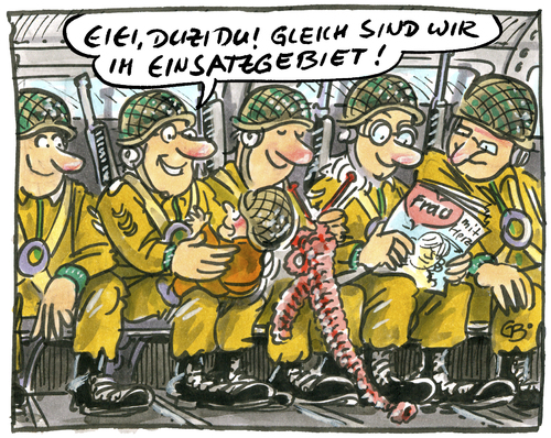 Cartoon: Kuschelkrieg (medium) by GB tagged von,der,leyen,bundeswehr,häkeln,krieg,partner,teilzeit,von,der,leyen,bundeswehr,häkeln,krieg,partner,teilzeit