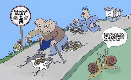 Cartoon: Fusgänger Maut (medium) by Retlaw tagged abzocke