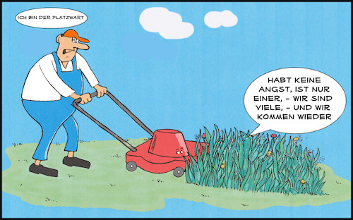 Cartoon: Wir sind Viele (medium) by Retlaw tagged rasen,gras,gefahr,tapferkeit