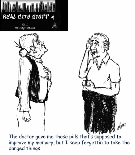 Cartoon: Memory Pills (medium) by optimystical tagged elderly,age,old,medication,forgettfulness,memory,frustration