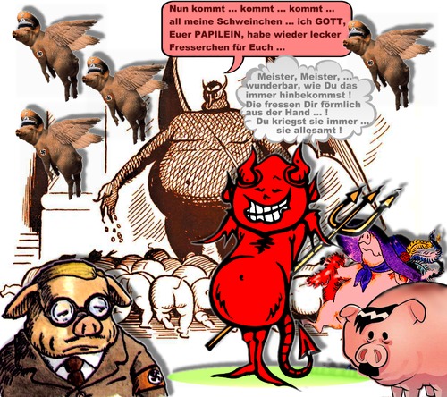 Cartoon: Wenn das Geld lockt (medium) by eCollage tagged egoismus,gier,kapitalismus,faschismus