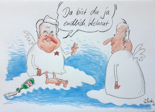 Cartoon: Helmut Kohl und Boris Jelzin (medium) by Mario Schuster tagged helmut,kohl,boris,jelzin,mario,schuster,karikatur,cartoon
