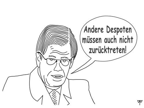 Cartoon: Rücktritt (medium) by thalasso tagged wulff,bundespräsident,rücktritt