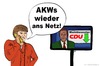 Cartoon: Merkels Konsequenz (small) by thalasso tagged merkel,moratorium,laufzeitverlängerung,akw,atomkraft,kernenergie,kernkraftwerk,wahl,desaster,cdu,wahlschlappe