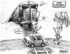 Cartoon: Bernanke Flashback (small) by karlwimer tagged bernanke,greenspan,economy,us,fed,train,car