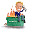 Cartoon: Elway Dumpster Fire (small) by karlwimer tagged john,elway,denver,broncos,american,football,nfl,superbowl,dumpster,fire