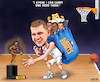 Cartoon: NBA Star MVP Carrier (small) by karlwimer tagged nba,sports,basketball,nikola,joker,jokic,denver,nuggets,serbia,mvp,award,international