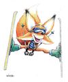 Cartoon: Sammy Spread Eagle Fox (small) by karlwimer tagged ski,fox,cartoon,winter,sports,fun,spread,eagle,karl,wimer