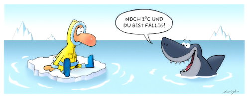 Cartoon: 2-Grad-Ziel (medium) by droigks tagged klima,klimawandel,meeresspiegel,polkappen,gletscherschmelze,klimapolitisches,ziel,klimapolitik,globale,erwaermung,klima,klimawandel,meeresspiegel,polkappen