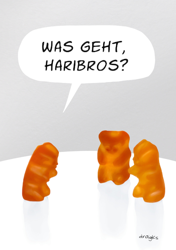 Cartoon: Haribros (medium) by droigks tagged gummibärchen,süssigkeit,gelatine,glukosesirup,zucker,fruchtsaftkonzentrat,bienenwachs,haribo,droigks,fruchtgummi,freunde,brother,bros,gummibärchen,süssigkeit,gelatine,glukosesirup,zucker,fruchtsaftkonzentrat,bienenwachs,haribo,droigks,fruchtgummi,freunde,brother,bros