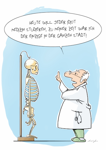 Cartoon: Idiot (medium) by droigks tagged arzt,prestige,wunschberuf,droigks,rückblick,skelett,zwiegespräch,aufklärung,medizin,arzt,prestige,wunschberuf,droigks,rückblick,skelett,zwiegespräch,aufklärung,medizin