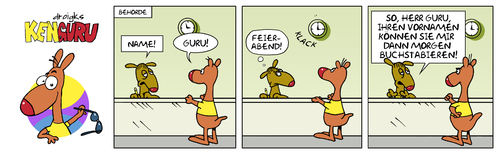 Cartoon: KenGuru Behörden (medium) by droigks tagged behörde,arbeitstempo,droigks,känguru,feierabend,farce,willkür,dienstleistung,behörde,arbeitstempo,droigks,känguru,feierabend,farce,willkür,dienstleistung