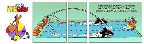 Cartoon: KenGuru Startsprung (medium) by droigks tagged schwimmen,hai,wettkampf,droigks,sprung,wasser,element,rekord,bestzeit,känguru,schwimmen,hai,wettkampf,droigks,sprung,wasser,element,rekord,bestzeit,känguru