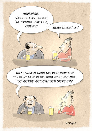 Meinungsvielfalt mit Ecken