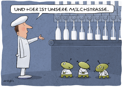 Cartoon: Milchstrasse (medium) by droigks tagged exterrestrials,exterrestrisch,sonnensystem,droigks,sternenhimmel,milch,abfüllstation,werkbesichtigung,marsmännchen,aliens,guide,milchverarbeitung,milchflasche,milchproduktion,ausserirdische,produktion,abordnung,exterrestrials,ausserirdische,exterrestrisch,sonnensystem,droigks,sternenhimmel,milch,milchproduktion,abfüllstation,werkbesichtigung,marsmännchen,guide,milchverarbeitung,milchflasche