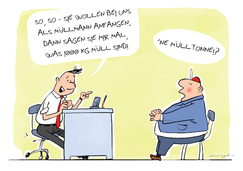 Cartoon: Mülltonne (medium) by droigks tagged müllmann,müll,bewerbungsgespräch,anstellung,personal,personalmanager,müllabfuhr,bewerber,droigks,einstellungstest,testfrage,reinigung,müllmann,müll,bewerbungsgespräch,anstellung,personal,personalmanager,müllabfuhr,bewerber,droigks,einstellungstest,testfrage,reinigung