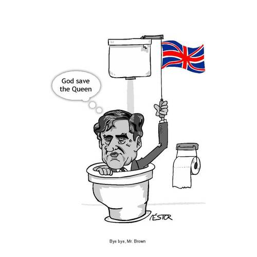 Cartoon: Bye bye Mr Brown (medium) by nestormacia tagged caricature,humor,political,british,bye