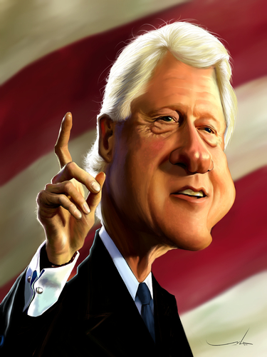 Cartoon: bill Clinton (medium) by jabir tagged bill,clinton