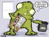 Cartoon: Hey  Put that back! (small) by GBowen tagged alien,monster,toon,gbowen,trash,stealing,recycle
