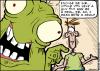 Cartoon: Hungry... (small) by GBowen tagged monster food meal begging beg green hungry